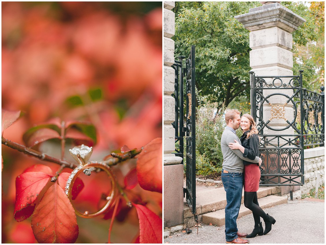 A cozy, natural fall engagement session in Saint Louis, Missouri, captured by Pattengale Photography