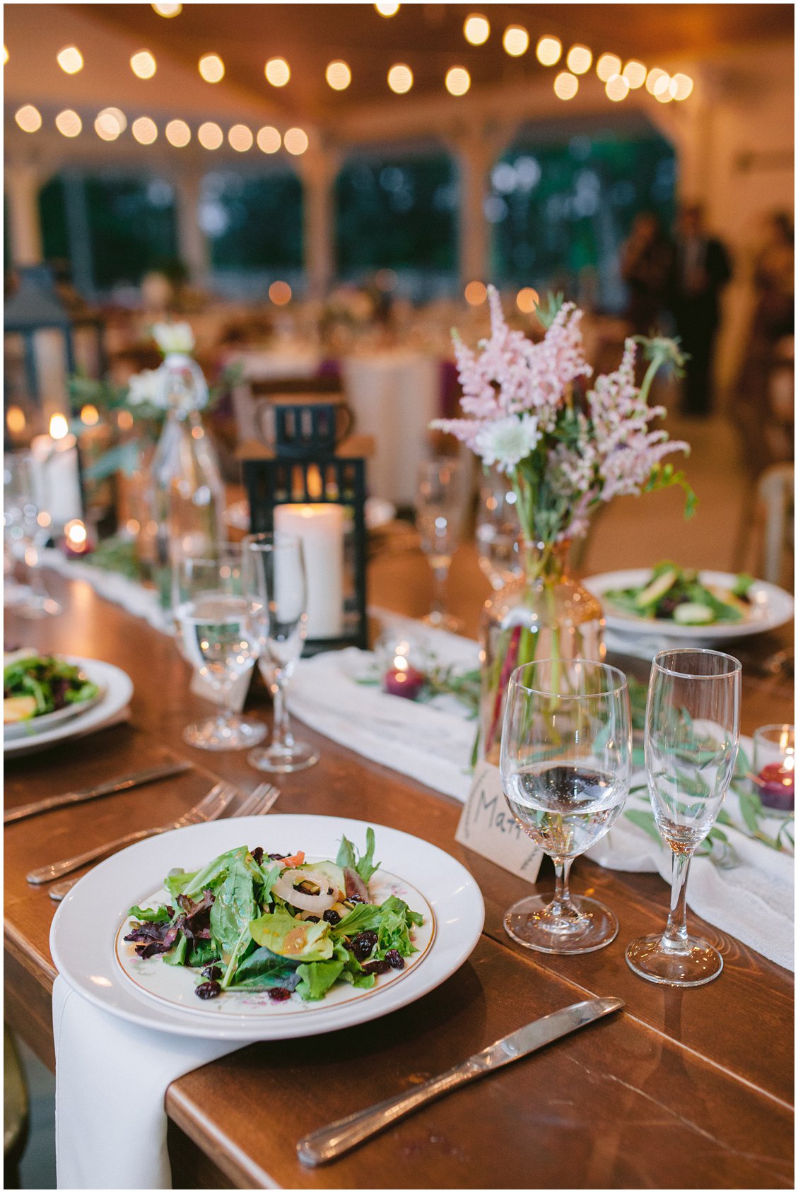 Rustic outdoor intimate wedding reception at Seven Springs Farm & Manor by Tara & Stephen of Pattengale Photography