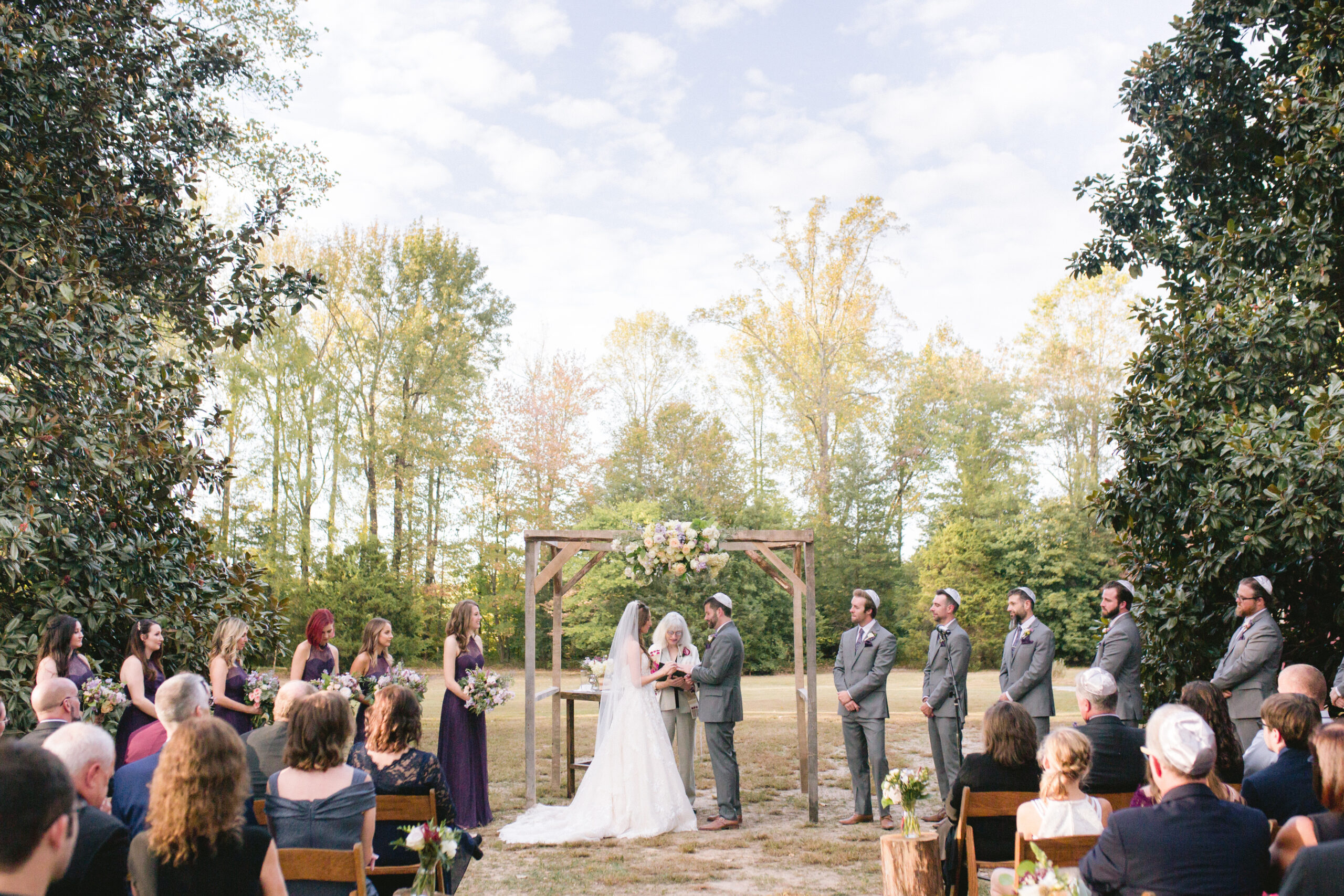 The eco-friendly wedding ceremony held outdoors, taken by Pattengale Photography