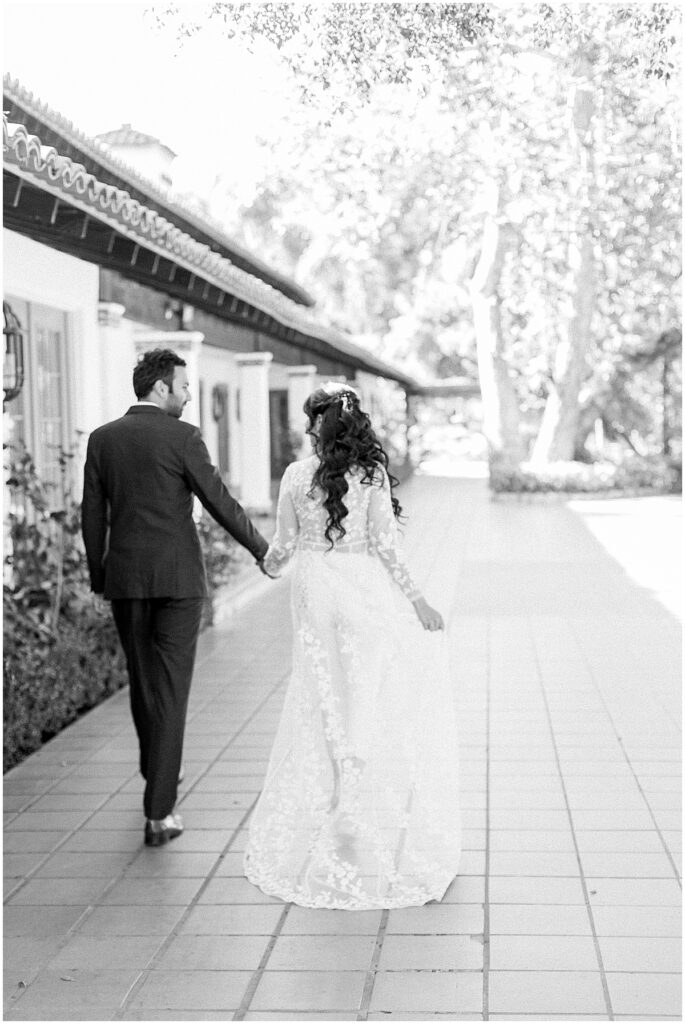 Bride & Groom at Spanish Garden Wedding venue in Orange County California Rancho Las Lomas 