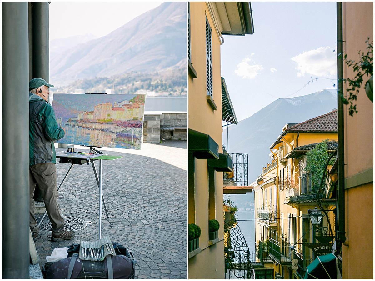 Street Artist Painter paints Lake Como Italy landscape scene captured by Pattengale Photography