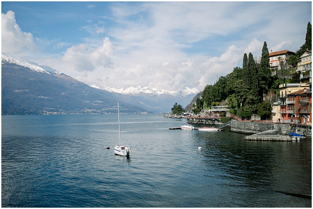 Sail boat in Varenna Lake Como