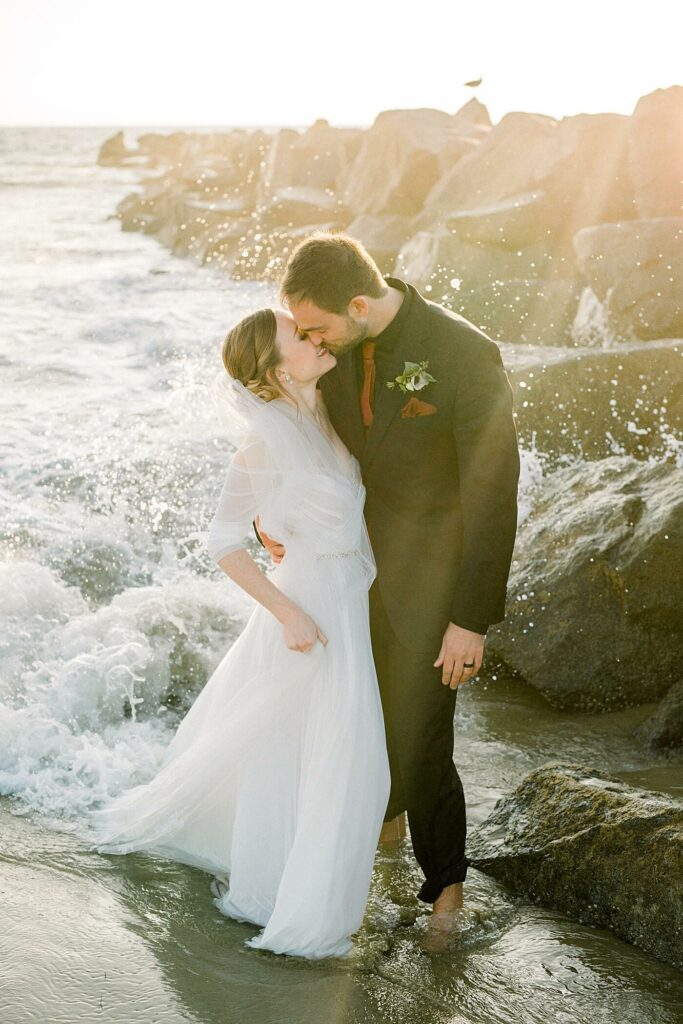 California coastal wedding with romantics on the Beach in Orange County